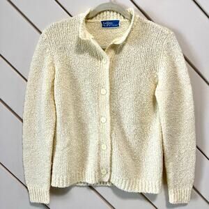 1970s Vintage Sweater Button Down Cardigan LeRoy Knitwear Womens Small